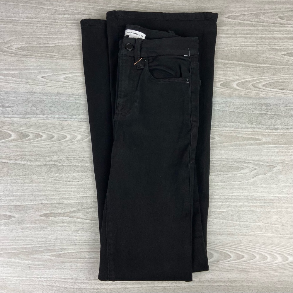 Good American Good Leg Flare Tummy Tech Jeans Size 25 Black - Picture 10 of 15